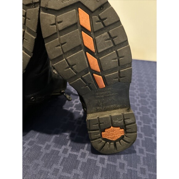 Preowned Women's Size 9 Black Leather Willie G Harley Davidson Gore-Tex Boots - Picture 8 of 12